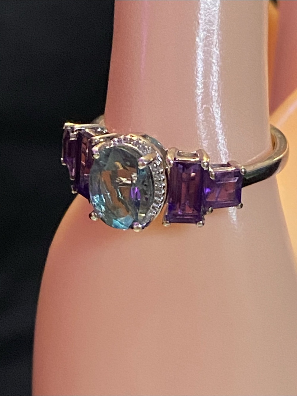 D’Joy Dean Teal Fluorite/African Amethyst 5.35 ctw PL over Sterling Silver